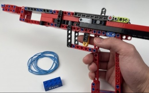 附教程kevin183乐高全自动反吹手枪LEGO Full Auto Blowback Pistol + Tutorial