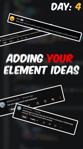 Adding Your Element Ideas to my Game - Day 4 #indie #indiegame