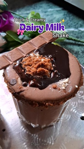 Thick & Creamy Dairy Milk Shake Recipe 🍫🥤 | Easy Chocolate Milkshake | Dipar Heshel #shorts