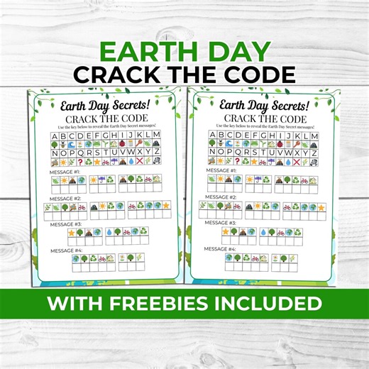 Earth Day Crack the Code Secret Message Game for Kids & Students – Classroom Activity With Charades Cards and Bookmarks - Etsy