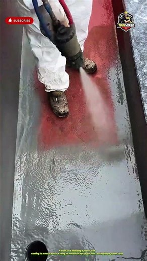 Applying Protective Anti-Rust Coating on Metal Surface with a Spray Gun #constructionwork