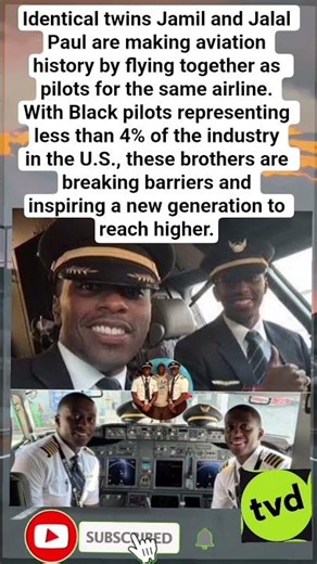 Identical Twin Black Pilots Make History Flying Together for the Same Airline ✈️ #shorts