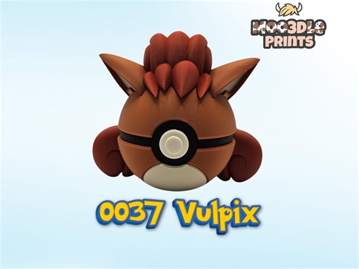 Pokéball 0037 Vulpix | Pokémon Inspired 3D Printed Display Figure - Etsy