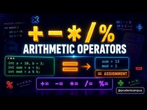 Arithmetic & Assignment Operators in C | + - * / % = Explained | @prudentcampus