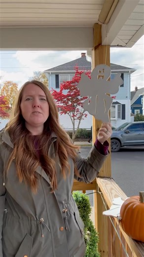 We love holidays around here! Check out our floating ghost tutorial on our how did we do that series. #pinestreetlights #easyhalloween #halloweendyi | Rohner Family Holiday Creations & Lights