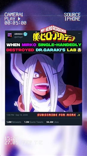 *MIRKO* destroys Dr.Garaki's Lab 🤯 | #myheroacademia #mhacommunity #mha #amv