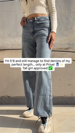 Priye🌸 on Instagram: "I’m 5’8 and still manage to find denims of my perfect length… only at Priye! 👖✨ Tall girl approved ✅ . . . Follow @priye.in for more 🌸 To Visit- 📍 Pabu Chowk, New line, Gsr, Bikaner, 📱-6350283550 🕰️- 11am to 7pm . . #priye #denims #tallgirlproblems"