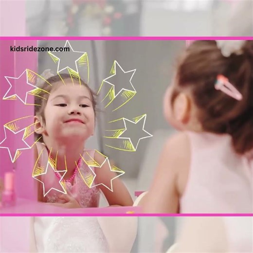 Pink 2-in-1 Kids Vanity Table & Writing Desk Set
