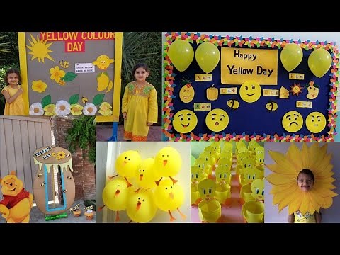 Preschool Yellow day Celebration ideas/Artwork painting/Mango day decoration/yellow day board ideas