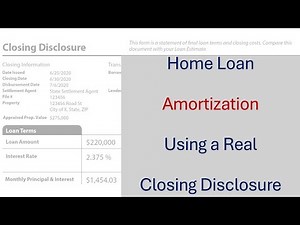 Home Loan Amortization Using an Actual Closing Disclosure