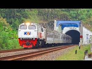 KERETA API PANJANG‼️ MENEMUKAN 25 KERETA API MELINTAS DI JEMBATAN DAN TEROWONGAN