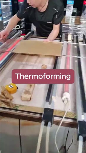 Ever wonder how acrylic tables are made? Check out our thermoforming process where we heat and mold acrylic sheets into custom designs. Perfect for adding a modern touch to any space. ##thermoforming##heatandbend##hotbending##heating##bending##acrylictable##acrylicfurniture##homeimprovement#craf#craftingy#acrylicto#customl#acrylicfactory