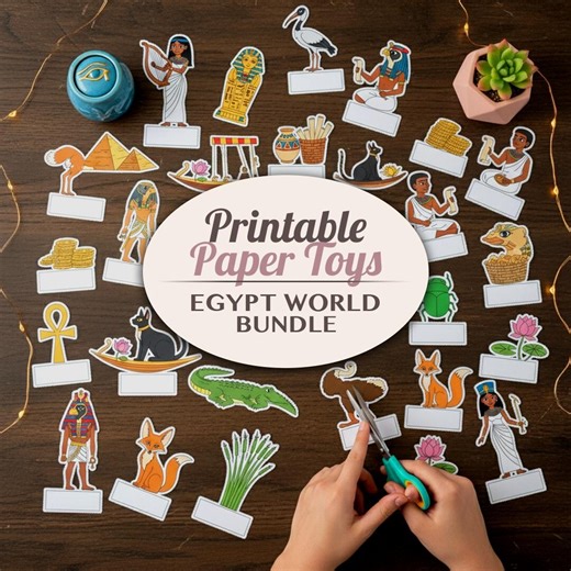 Egypt World Printable Paper Toy Bundle | DIY Cut Outs Craft Activity for Kids - Etsy