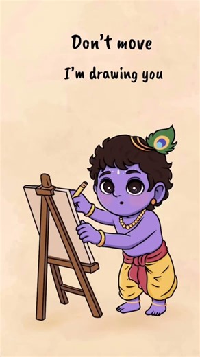 Little Krishna Got Distracted… 😂 | Digital Art Animation”
