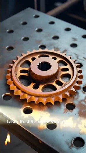 Laser Rust Removal on Heavy Chain Sprocket | Satisfying Metal Restoration