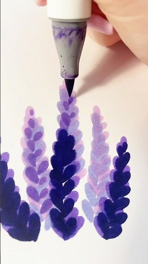 How to easily draw lavender flowers with markers