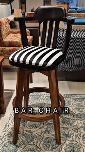 Wooden Swivel Bar Chair with Backrest | Stylish Bar Stool Design for Home & Cafe❤️🪑