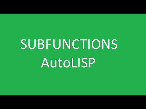 How to write Sub Functions in AutoLISP