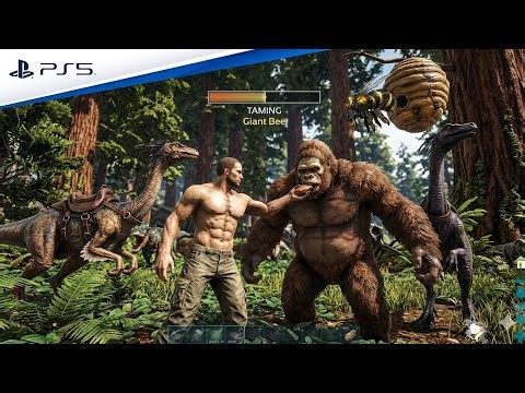 ARK PS5 day 20 🔥 Taming Gallimimus, Giant Bee & Gigantopithecus! Crazy Adventure