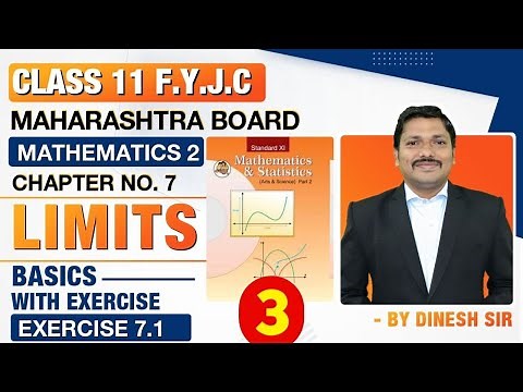 Class 11 Chp.7 Limits Lec-3 Ex.7.1 | FYJC Science/Arts | MATHS I | Success Batch | Dinesh Sir
