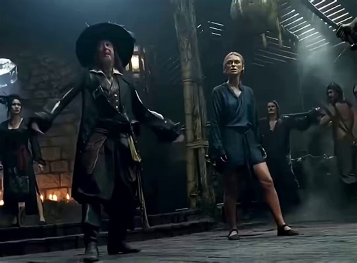 The sword catching scene in Pirates of the Caribbean took hours to film because the actors kept missing the catch, so their reactions in the final shot are genuine.