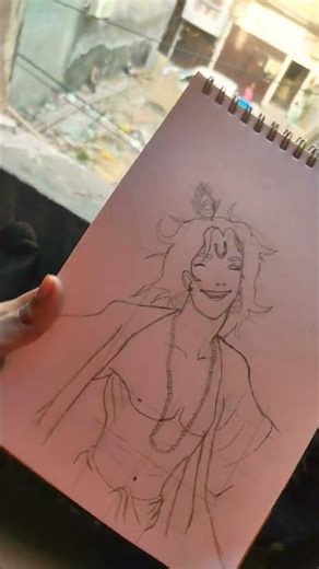 That smile says it all... 🦚✨ #krishna #art