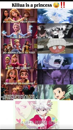 Killua is a princess 👸 ‼️ #hxh #anime #killua #memes