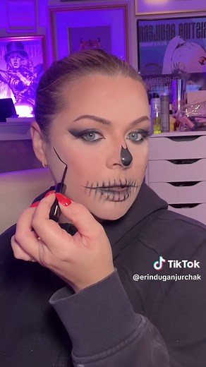 Easy Glam Skeleton Makeup Tutorial for Halloween 🎃💀