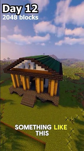 Day 12 of Building a Minecraft World But the Blocks Double Everyday #minecraft #shorts #gaming