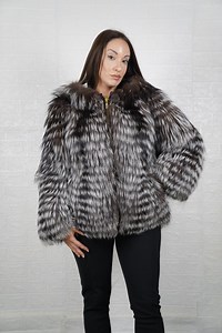 Fox Fur Silver Coat Jacket With Hood for Women Personalized Stylish Winter Fur Fashion - Etsy