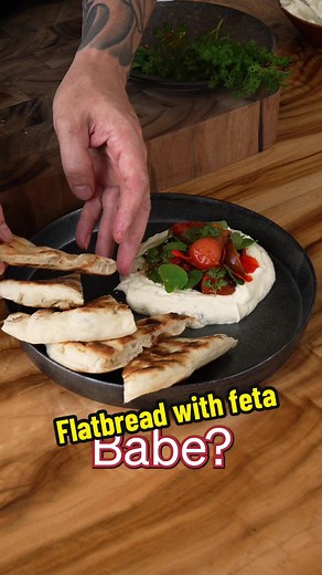 Grilled Flatbread and whipped feta with blistered tomatoes using @KitchenAid Australia & NZ Stand Mixer. You can’t deny that this is one good looking machine! And since the design is inspired by the outdoors with the dark green forest colour and the true walnut wood bowl, I thought I would cook this dish in the outdoor kitchen. Ingredients - 500g (4 cups) plain flour (all-purpose flour) - 360ml (1½ cups) warm water - 7g (2¼ tsp) dry active yeast - 3g (1 tsp) brown sugar - 5g (1 tsp) salt - olive