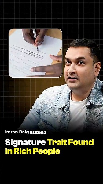 What Every Wealthy Person's Signature Has in Common - Imran Baig | Raj Shamani #shorts