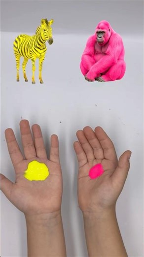 Color Mix Magic 9 - Animals Appear 🦓🦍 Wait for it! #viral #trending #colormixing #art #creative