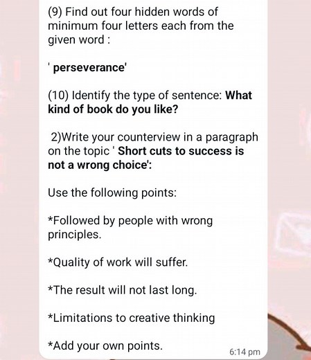 (9) Find out four hidden words of minimum four letters each fro... | Filo