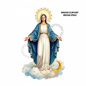 Watercolor Virgin Mary PNG Clipart: Immaculate Conception (digital Download) - Etsy