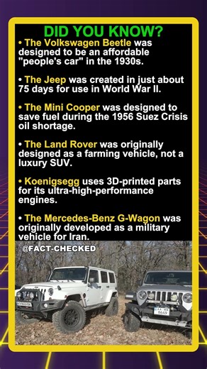 Did you know the land rover was originally designed as a farming vehicle?