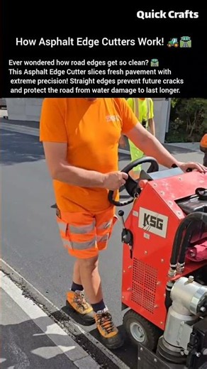Precision Asphalt Edge Cutting 🚜🛣️ #Shorts