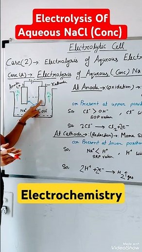 Electrolysis Of Aqueous NaCl(Conc) #njchemistry #electrolyticcell #chemistryclass12 #shortsfeed