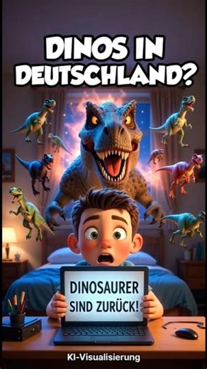 Dinosaurier in Deutschland? So sieht's aus! 🦖🇩🇪 (KI-Visualisierung) #ki #deutschland #shorts