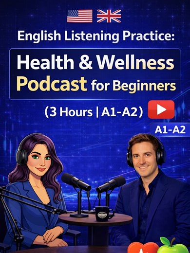 English Listening Practice: Health & Wellness Podcast for Beginners (3 Hours | A1–A2) Welcome to Read Learn Listen — your go-to channel for learning English through real, meaningful content! 📖🎧 In this episode of Feel Better, Live Better, we explore the world of health and wellness using simple, clear English — perfect for A1 and A2 learners. What you'll learn in this episode: 🛌 Sleep – Why it matters and how to sleep better 🥗 Food & Nutrition – What you eat and how it fuels your body 🏃 Exe
