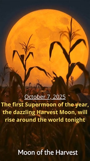 Tonight, witness the first Supermoon of 2025, the stunning Hunter’s (Harvest) Moon rising big and bright in the autumn sky. It shines 14% larger and 30% brighter than a typical full moon, bathing the earth in warm golden light. Look east after sunset to catch this perfect blend of ancient tradition and cosmic wonder. No telescope needed, just clear eyes and a heart ready for magic. #harvestmoon #lunarevent #moonlight #monphase #moon #astronomy #space #tuesday | Sky&Earth