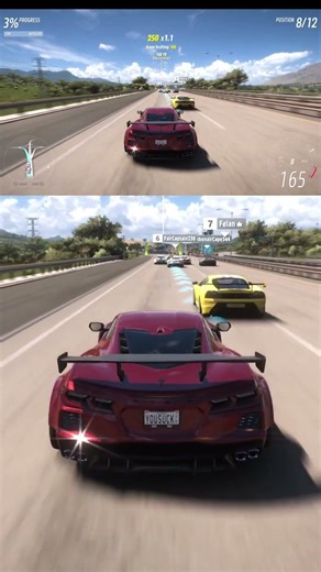 RED SPORTS CAR RACES FROM 8TH TO 4TH IN THRILLING ACTION! #shorts