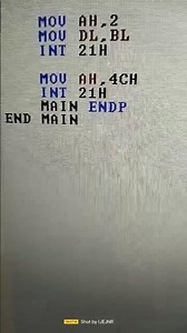Microprocessor and Interfacing System (Lab-1 Procedure) using EMU-8086 Input=Output