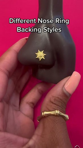 Recap: 1. Straight backings are super easy to slide in but also easy to lose! 2. Ball tip has a tiny bit of security, easy to put in but these often fall out when sleeping, showering & changing clothes 3. L shape is the most secure out of the three. Highly recommend. Corkscrew backing (not mentioned in video but check my pinned post for tutorial) VERY SECURE! Rarely ever falls out. Link in bio to purchase the designs shown in video. #nosepiercing #fypシ #nosering #straightnosering #nosebone #lsha