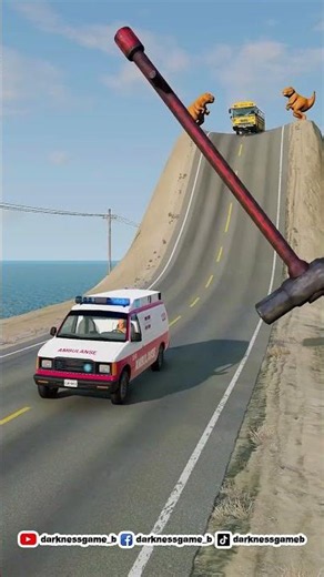 Cars & School Buses vs Giant Rotating Hammer 🔨🚌💥 | BeamNG.drive Crash Challenge