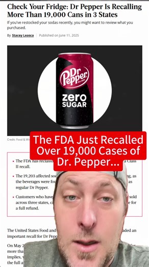 #greenscreen The FDA just recalled over 19,000 cases of Dr. Pepper for mislabeling. #fyp #fypシ #viralvideo #recall #drpepper #drpepperzerosugar #mislabeling #sugar #soda #pop #florida #georgia #sc #crazy #drink #wow #oopsy #breakingnews #usa