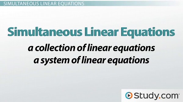 Solving Simultaneous Linear Equations