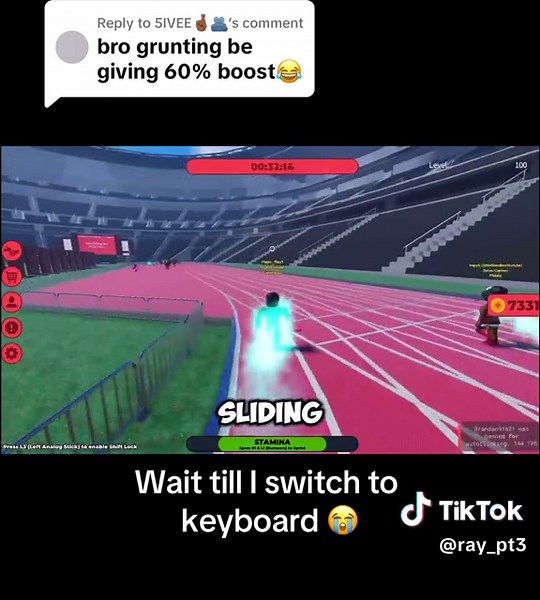 Replying to @5IVEE🤞🏾🫂 Whats the best keybinds to use? #ray_pt3 #trackandfieldinfinite #roblox #lmao