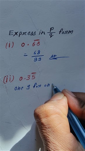 Express in p/q recurring decimal #class6#class7#class8#class9#class10#mathstricks#maths#mathematics