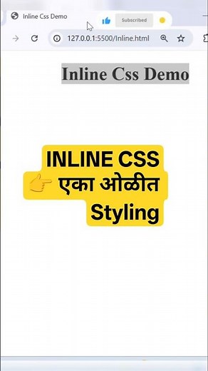 CSS Inline Style in Marathi 🔥 | Beginner CSS Tutorial with Example #cssfilters #htmleditor #htmlpro